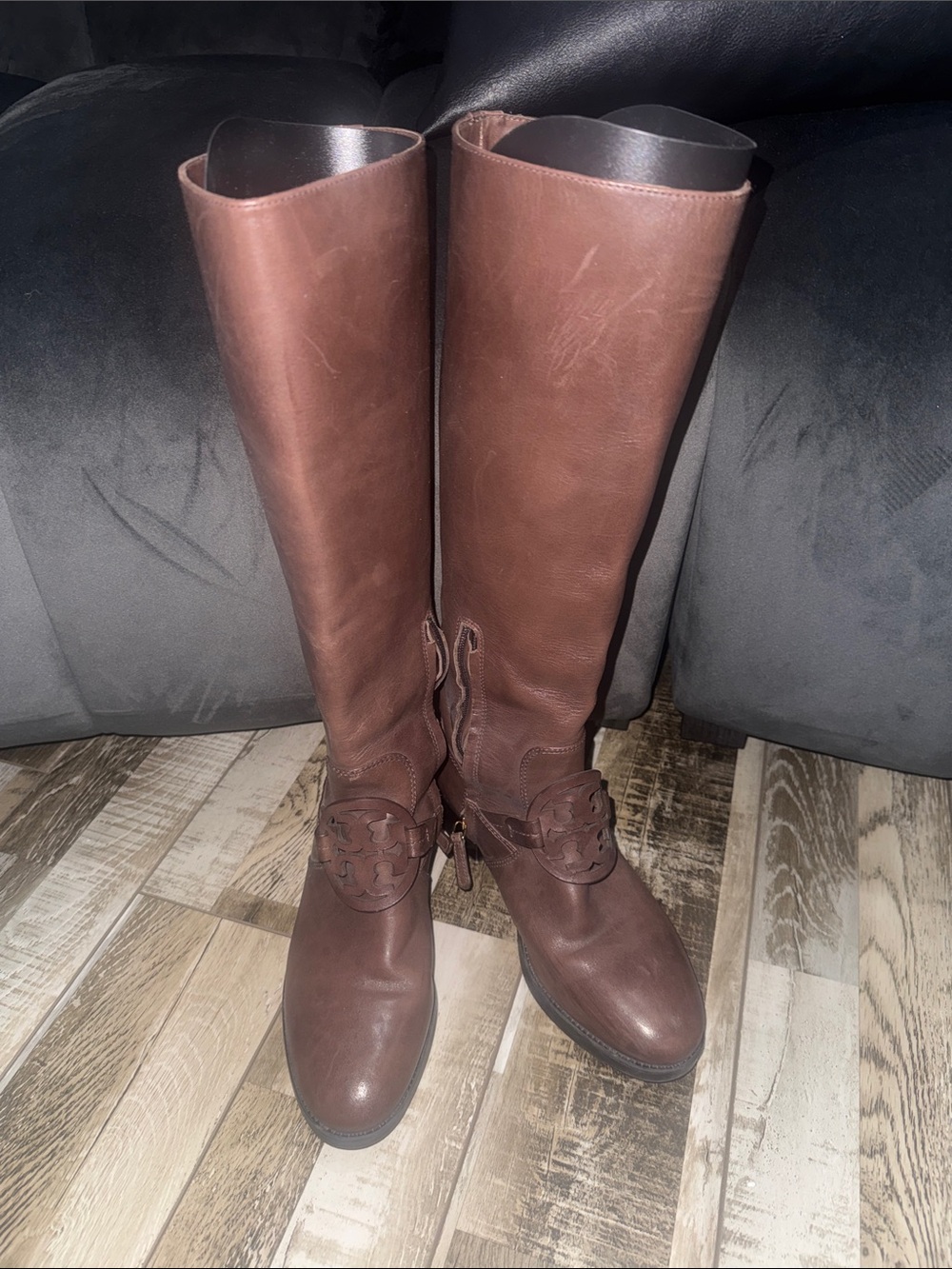 Tory Burch Tall Brown Leather Riding Boots